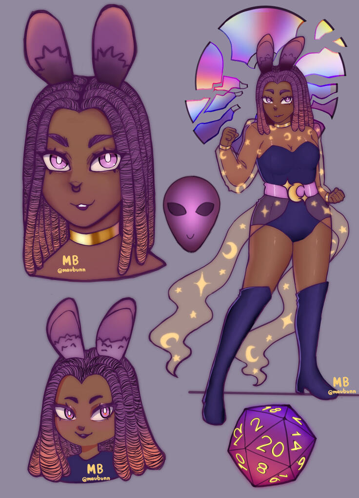 Character Ref Sheet of Maubunn (Select this on my commission form if you want something similar to this! I'd be more than happy to work with you to bring your ideas to life :) )